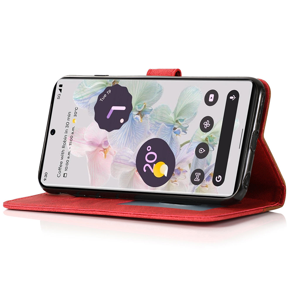 For Google Pixel 8 Pro Splicing PU Leather Wallet Case Flip Stand Phone Cover