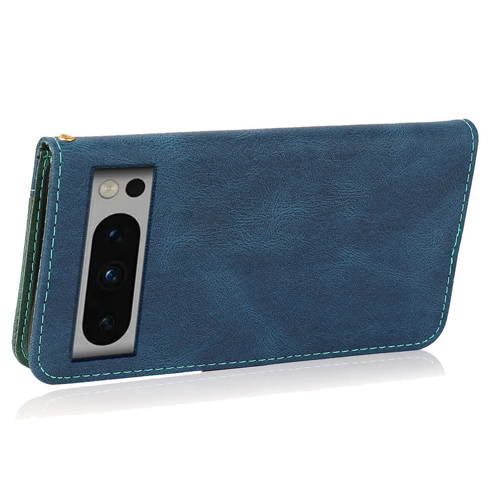 For Google Pixel 8 Pro Splicing PU Leather Wallet Case Flip Stand Phone Cover