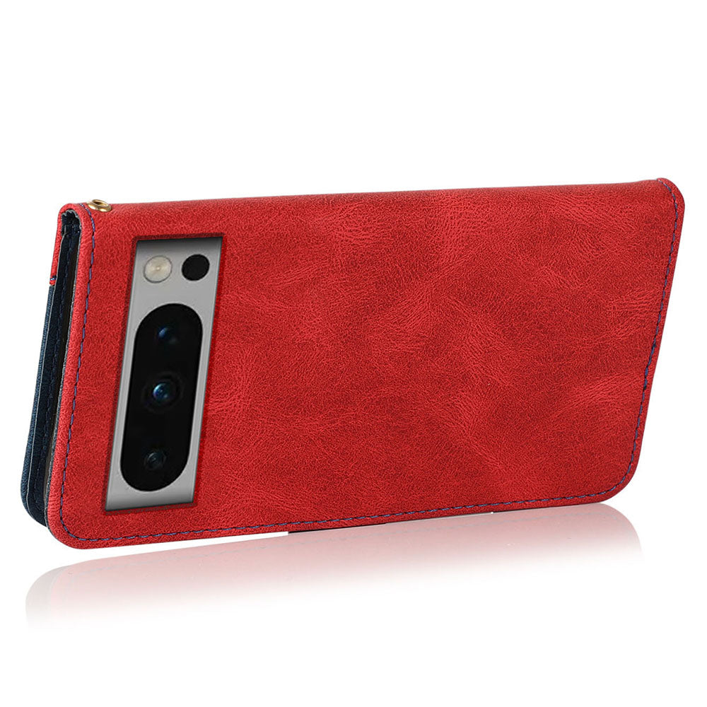 For Google Pixel 8 Pro Splicing PU Leather Wallet Case Flip Stand Phone Cover
