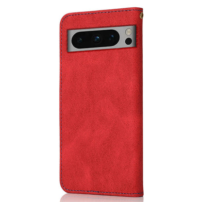 For Google Pixel 8 Pro Splicing PU Leather Wallet Case Flip Stand Phone Cover