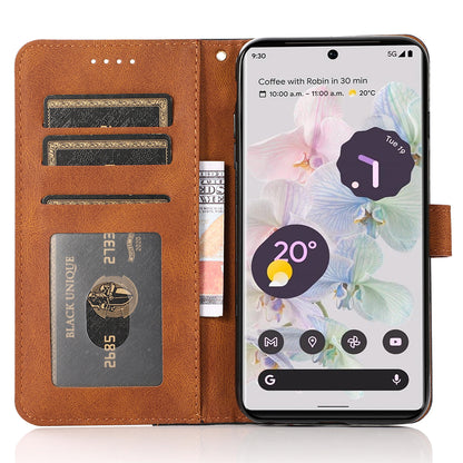 For Google Pixel 8 Pro Splicing PU Leather Wallet Case Flip Stand Phone Cover
