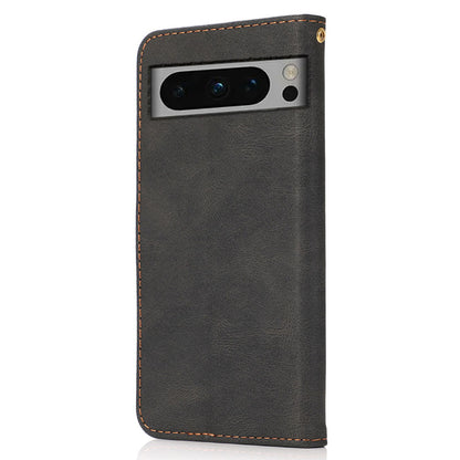 For Google Pixel 8 Pro Splicing PU Leather Wallet Case Flip Stand Phone Cover