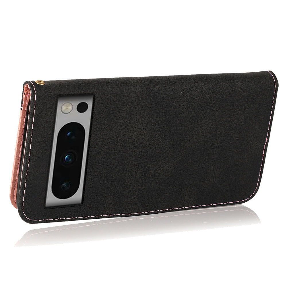 For Google Pixel 8 Pro Splicing PU Leather Wallet Case Flip Stand Phone Cover