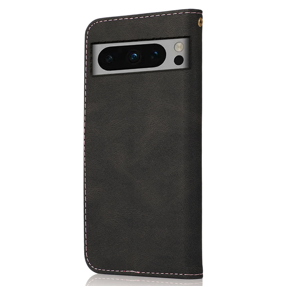 For Google Pixel 8 Pro Splicing PU Leather Wallet Case Flip Stand Phone Cover