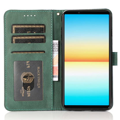 For Sony Xperia 10 V PU Leather Phone Case Stand Color Splicing Wallet Flip Cover