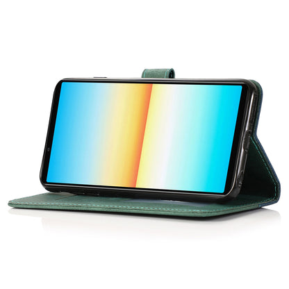 For Sony Xperia 10 V PU Leather Phone Case Stand Color Splicing Wallet Flip Cover