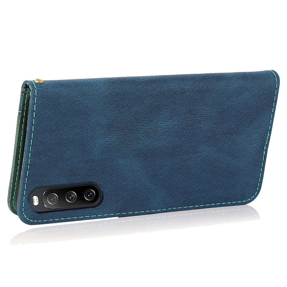 For Sony Xperia 10 V PU Leather Phone Case Stand Color Splicing Wallet Flip Cover