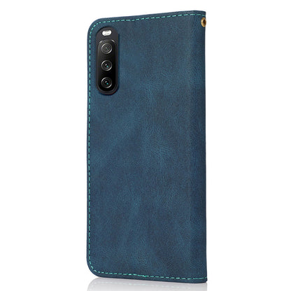 For Sony Xperia 10 V PU Leather Phone Case Stand Color Splicing Wallet Flip Cover