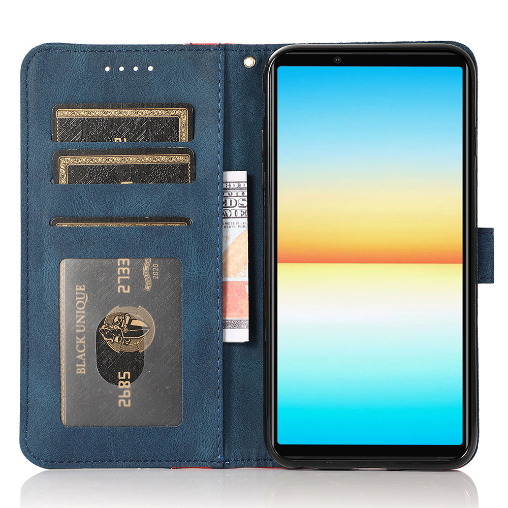 For Sony Xperia 10 V PU Leather Phone Case Stand Color Splicing Wallet Flip Cover