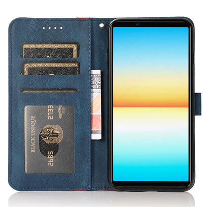 For Sony Xperia 10 V PU Leather Phone Case Stand Color Splicing Wallet Flip Cover