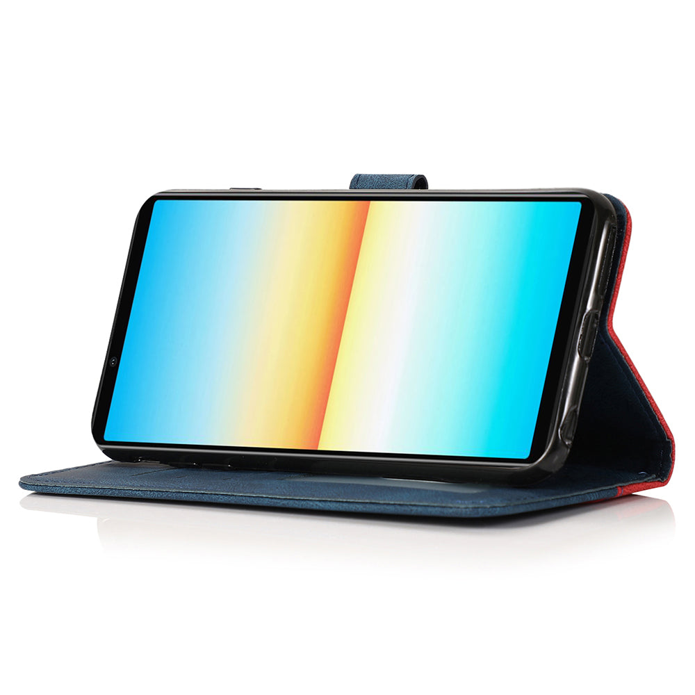 For Sony Xperia 10 V PU Leather Phone Case Stand Color Splicing Wallet Flip Cover