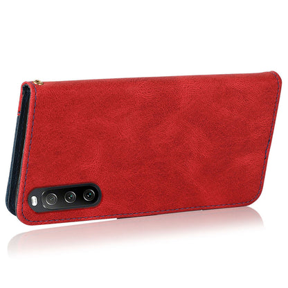 For Sony Xperia 10 V PU Leather Phone Case Stand Color Splicing Wallet Flip Cover