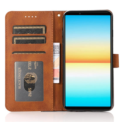 For Sony Xperia 10 V PU Leather Phone Case Stand Color Splicing Wallet Flip Cover