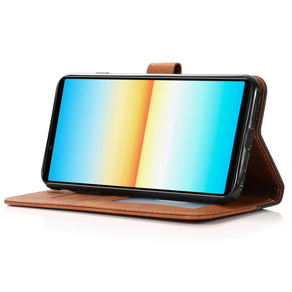 For Sony Xperia 10 V PU Leather Phone Case Stand Color Splicing Wallet Flip Cover