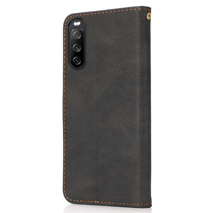 For Sony Xperia 10 V PU Leather Phone Case Stand Color Splicing Wallet Flip Cover