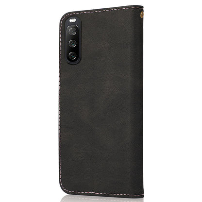 For Sony Xperia 10 V PU Leather Phone Case Stand Color Splicing Wallet Flip Cover