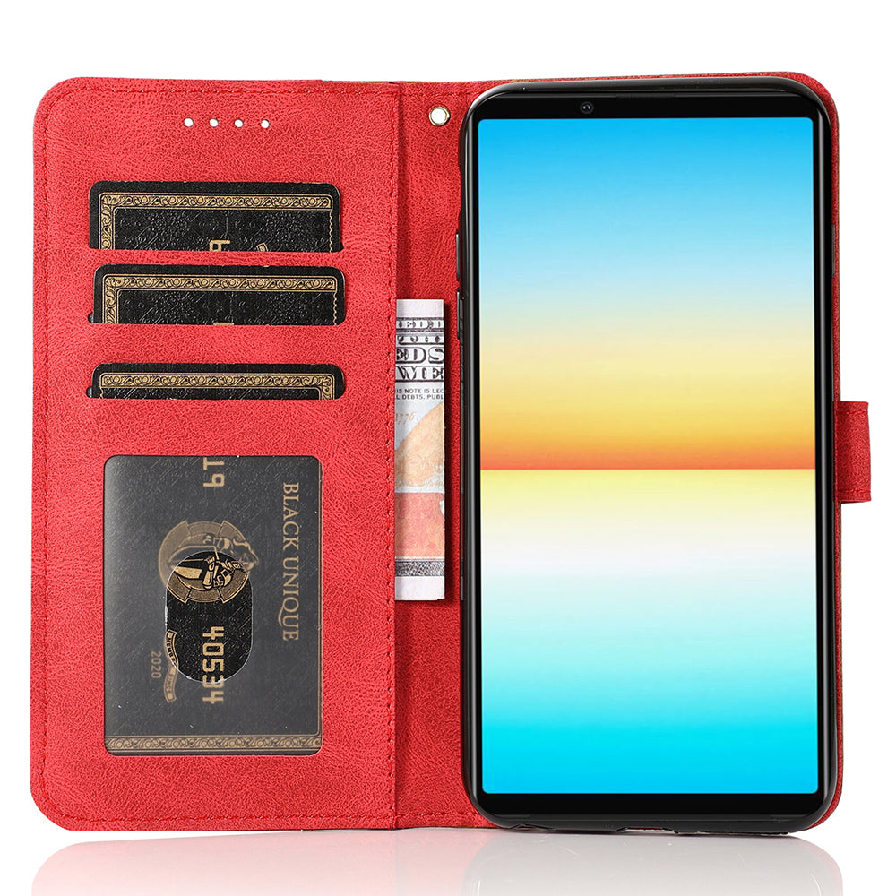 For Sony Xperia 10 V PU Leather Phone Case Stand Color Splicing Wallet Flip Cover