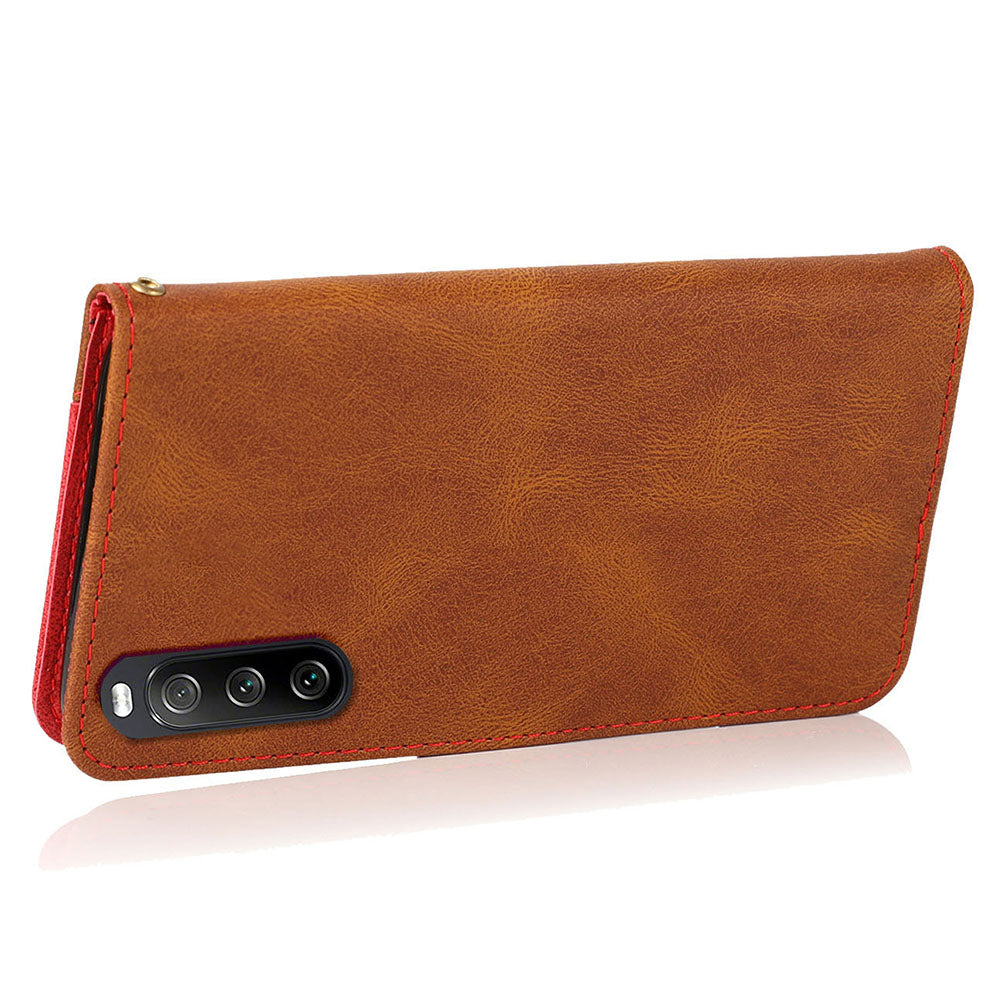 For Sony Xperia 10 V PU Leather Phone Case Stand Color Splicing Wallet Flip Cover