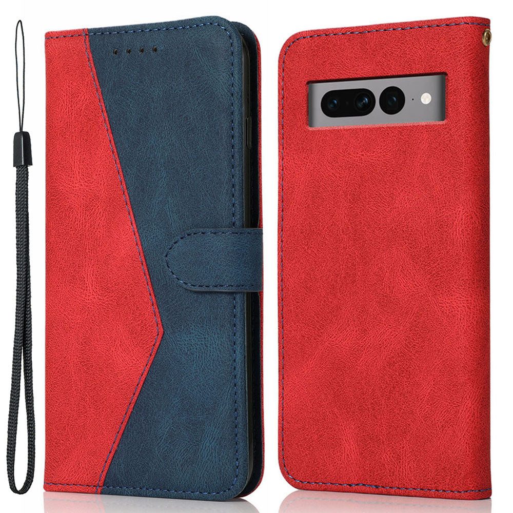 For Google Pixel 7 Pro 5G Splicing PU Leather Wallet Case Stand Magnetic Flip Cover