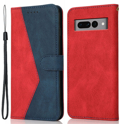 For Google Pixel 7 Pro 5G Splicing PU Leather Wallet Case Stand Magnetic Flip Cover