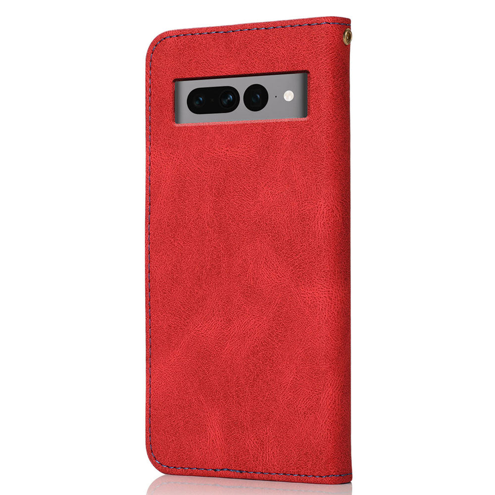 For Google Pixel 7 Pro 5G Splicing PU Leather Wallet Case Stand Magnetic Flip Cover