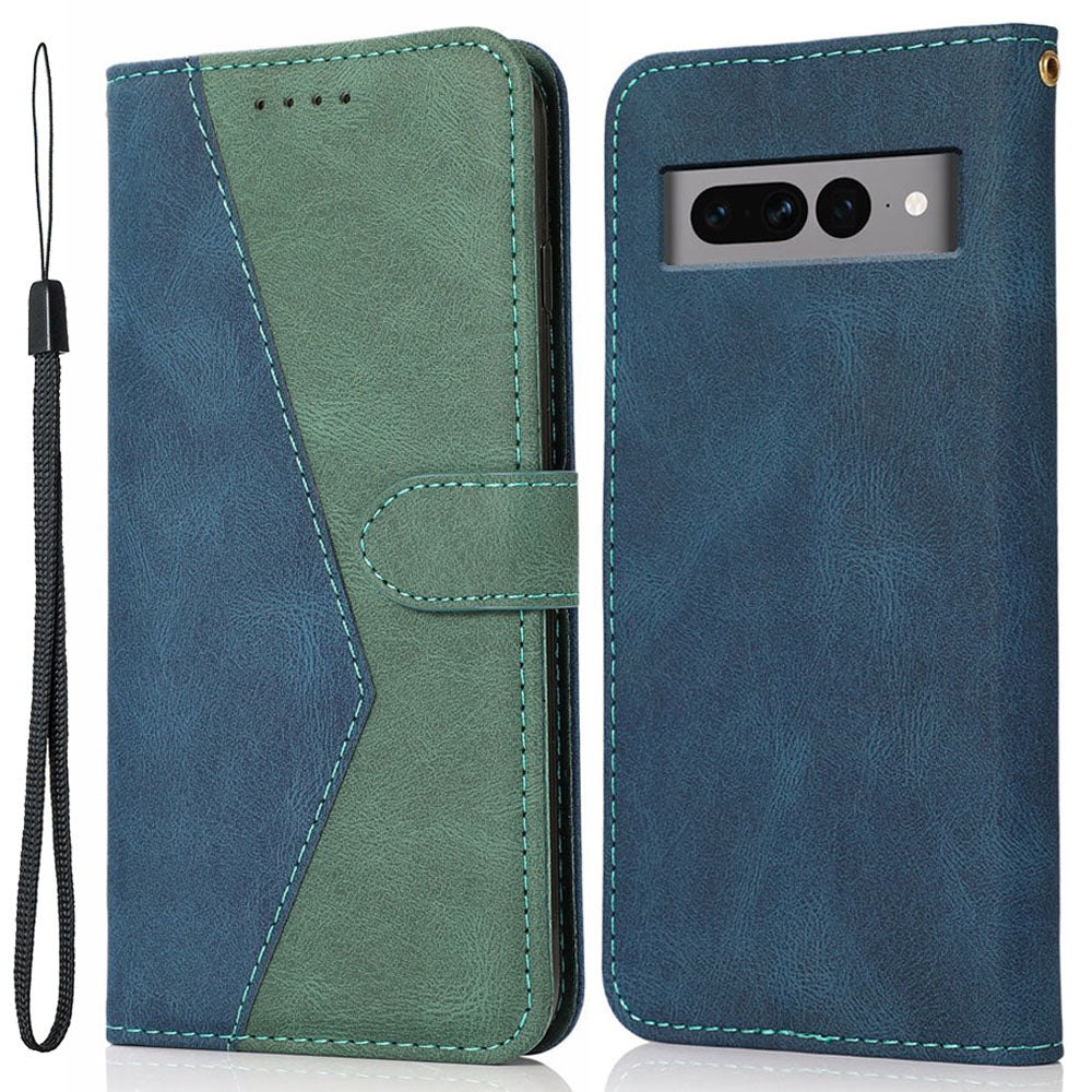 For Google Pixel 7 Pro 5G Splicing PU Leather Wallet Case Stand Magnetic Flip Cover