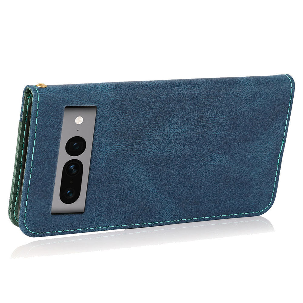For Google Pixel 7 Pro 5G Splicing PU Leather Wallet Case Stand Magnetic Flip Cover