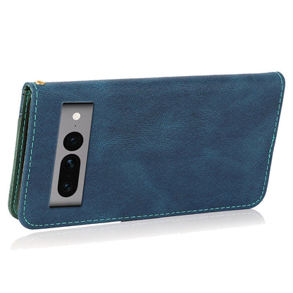 For Google Pixel 7 Pro 5G Splicing PU Leather Wallet Case Stand Magnetic Flip Cover