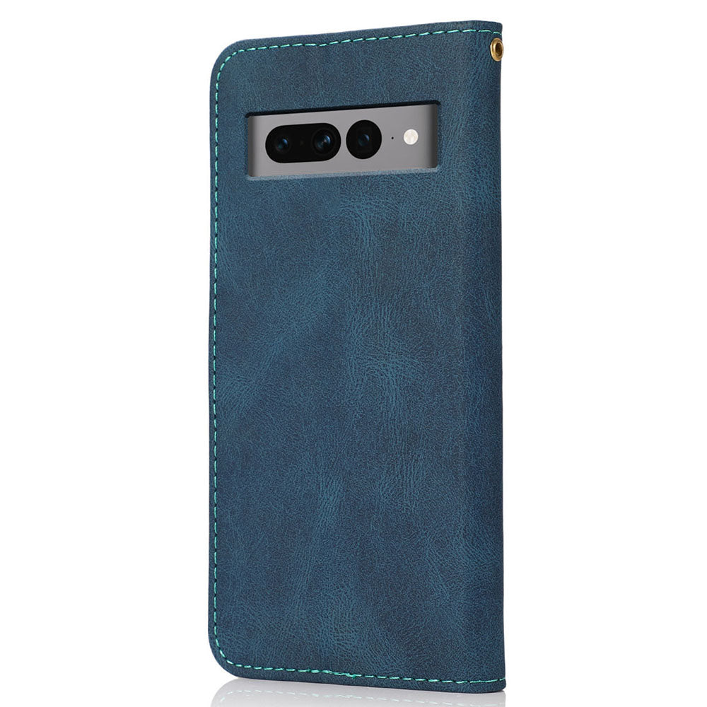 For Google Pixel 7 Pro 5G Splicing PU Leather Wallet Case Stand Magnetic Flip Cover