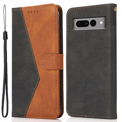For Google Pixel 7 Pro 5G Splicing PU Leather Wallet Case Stand Magnetic Flip Cover