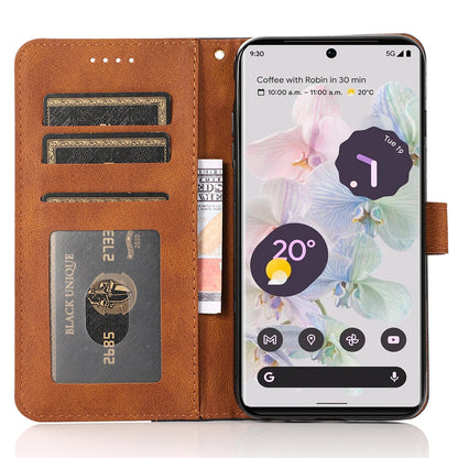 For Google Pixel 7 Pro 5G Splicing PU Leather Wallet Case Stand Magnetic Flip Cover
