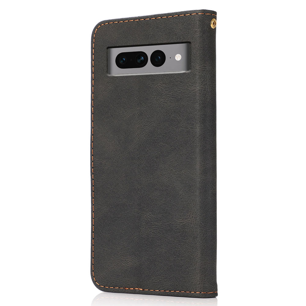 For Google Pixel 7 Pro 5G Splicing PU Leather Wallet Case Stand Magnetic Flip Cover