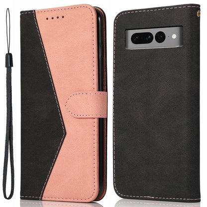 For Google Pixel 7 Pro 5G Splicing PU Leather Wallet Case Stand Magnetic Flip Cover