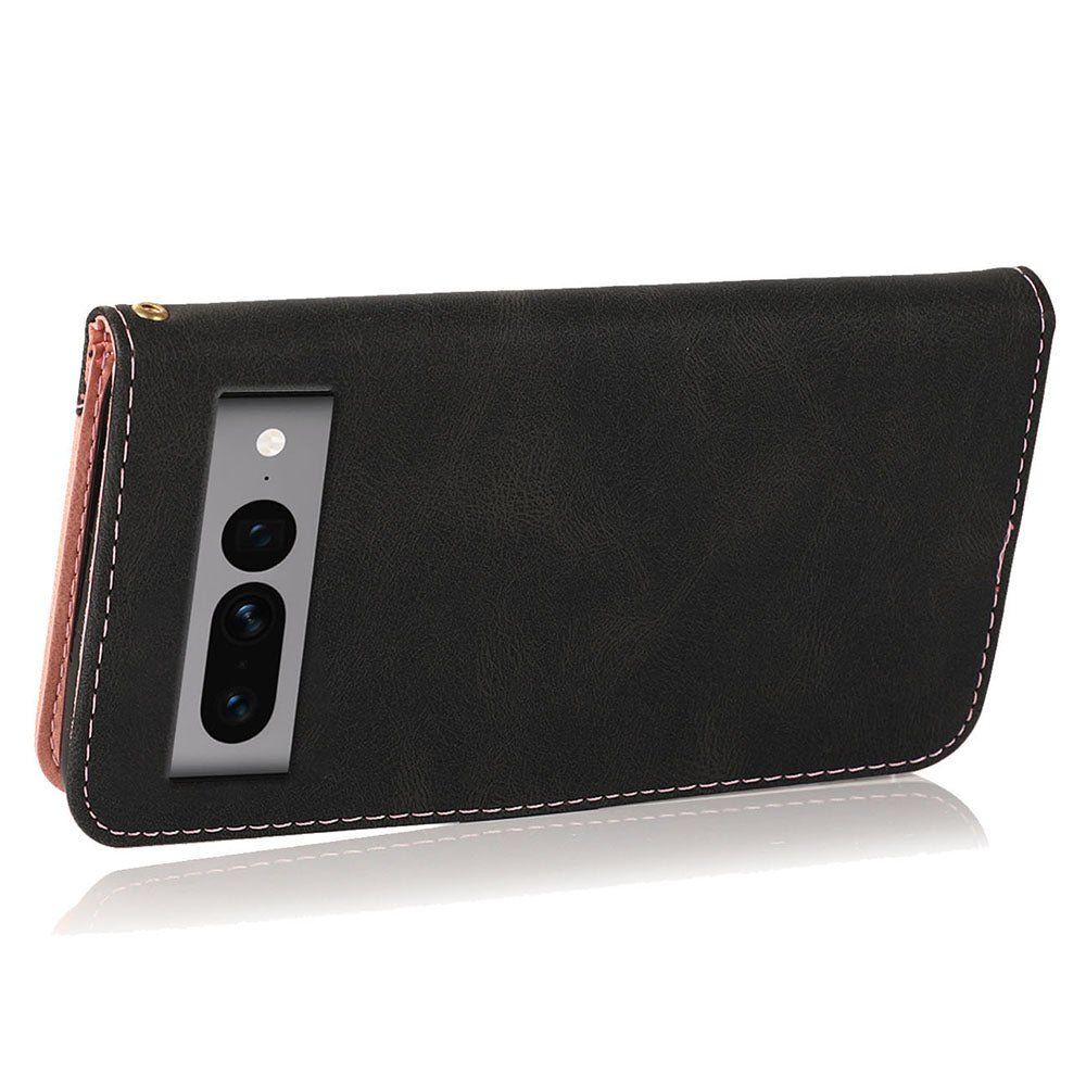 For Google Pixel 7 Pro 5G Splicing PU Leather Wallet Case Stand Magnetic Flip Cover