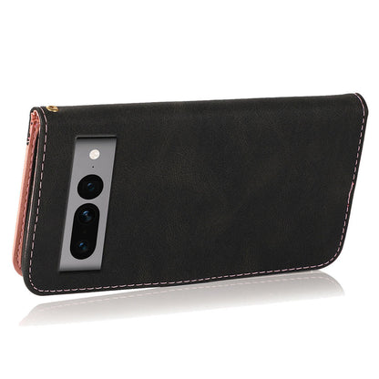 For Google Pixel 7 Pro 5G Splicing PU Leather Wallet Case Stand Magnetic Flip Cover