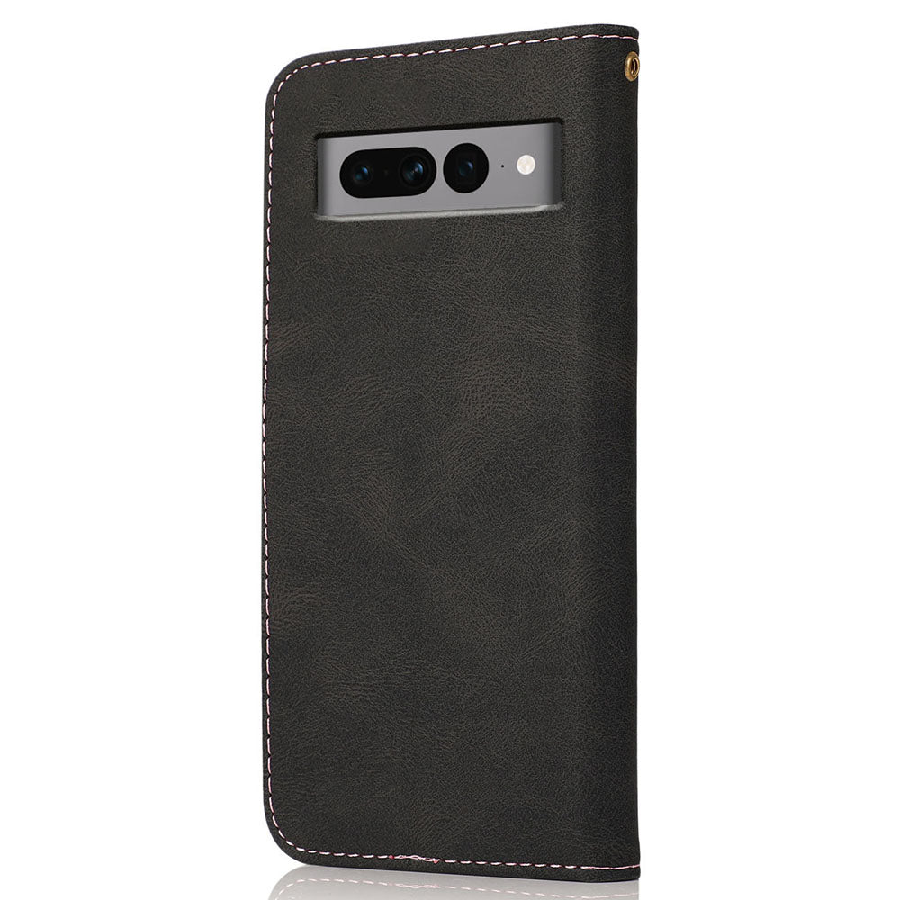 For Google Pixel 7 Pro 5G Splicing PU Leather Wallet Case Stand Magnetic Flip Cover