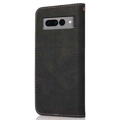 For Google Pixel 7 Pro 5G Splicing PU Leather Wallet Case Stand Magnetic Flip Cover