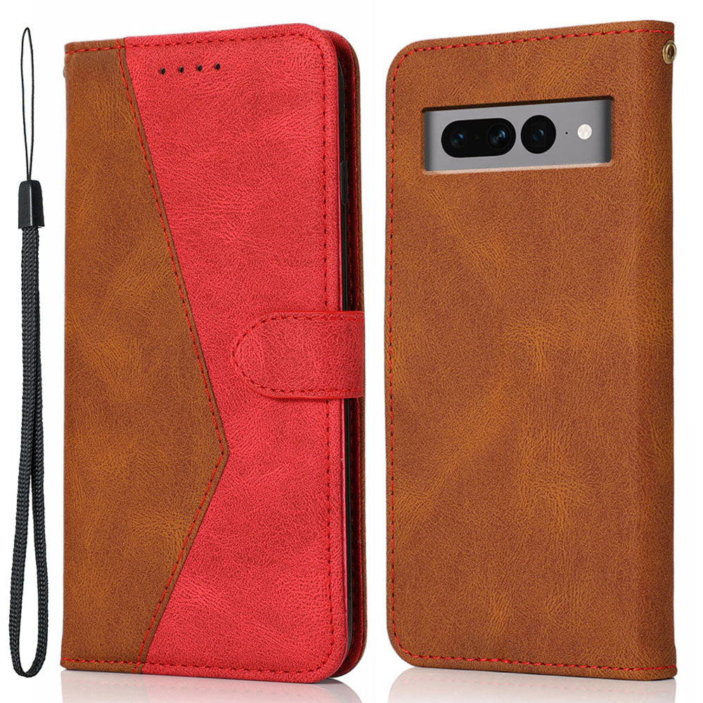 For Google Pixel 7 Pro 5G Splicing PU Leather Wallet Case Stand Magnetic Flip Cover
