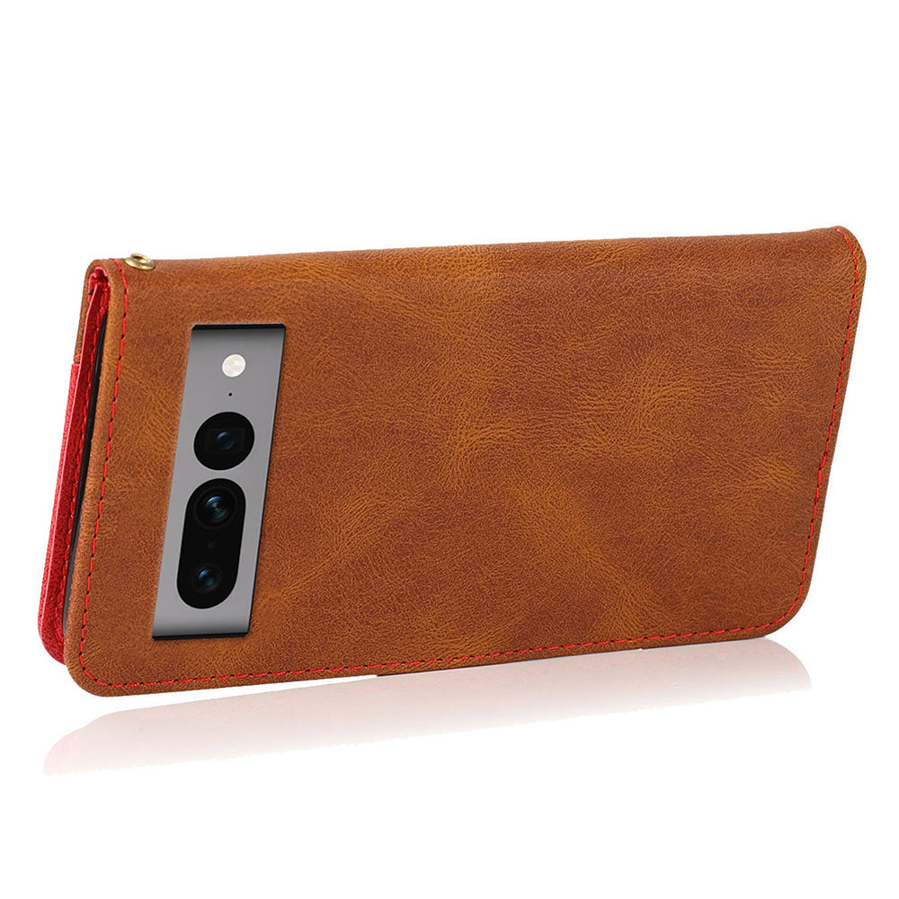 For Google Pixel 7 Pro 5G Splicing PU Leather Wallet Case Stand Magnetic Flip Cover
