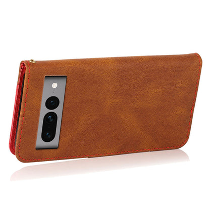 For Google Pixel 7 Pro 5G Splicing PU Leather Wallet Case Stand Magnetic Flip Cover