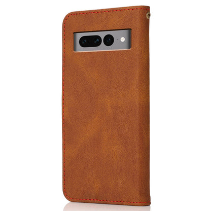 For Google Pixel 7 Pro 5G Splicing PU Leather Wallet Case Stand Magnetic Flip Cover
