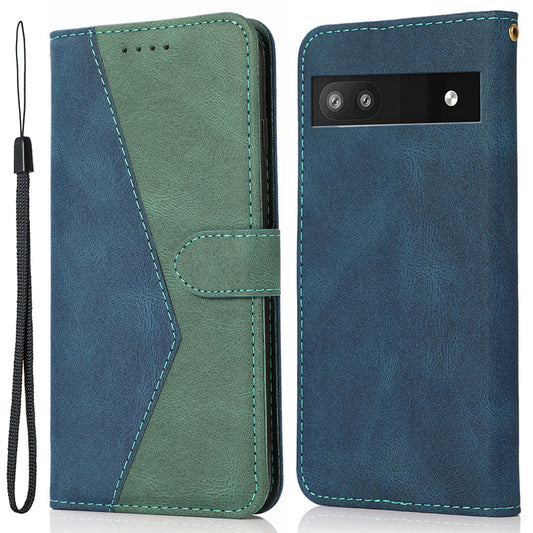 For Google Pixel 7a Splicing Wallet Phone Case Folio Flip PU Leather Stand Phone Cover