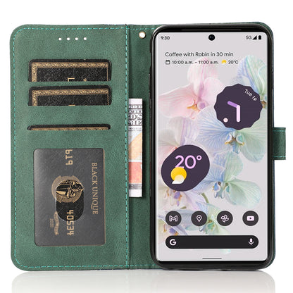 For Google Pixel 7a Splicing Wallet Phone Case Folio Flip PU Leather Stand Phone Cover