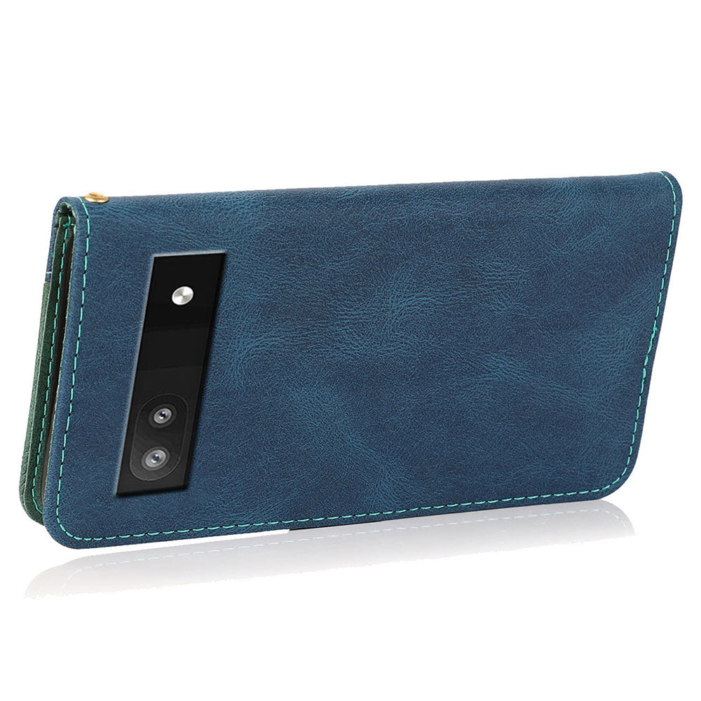 For Google Pixel 7a Splicing Wallet Phone Case Folio Flip PU Leather Stand Phone Cover