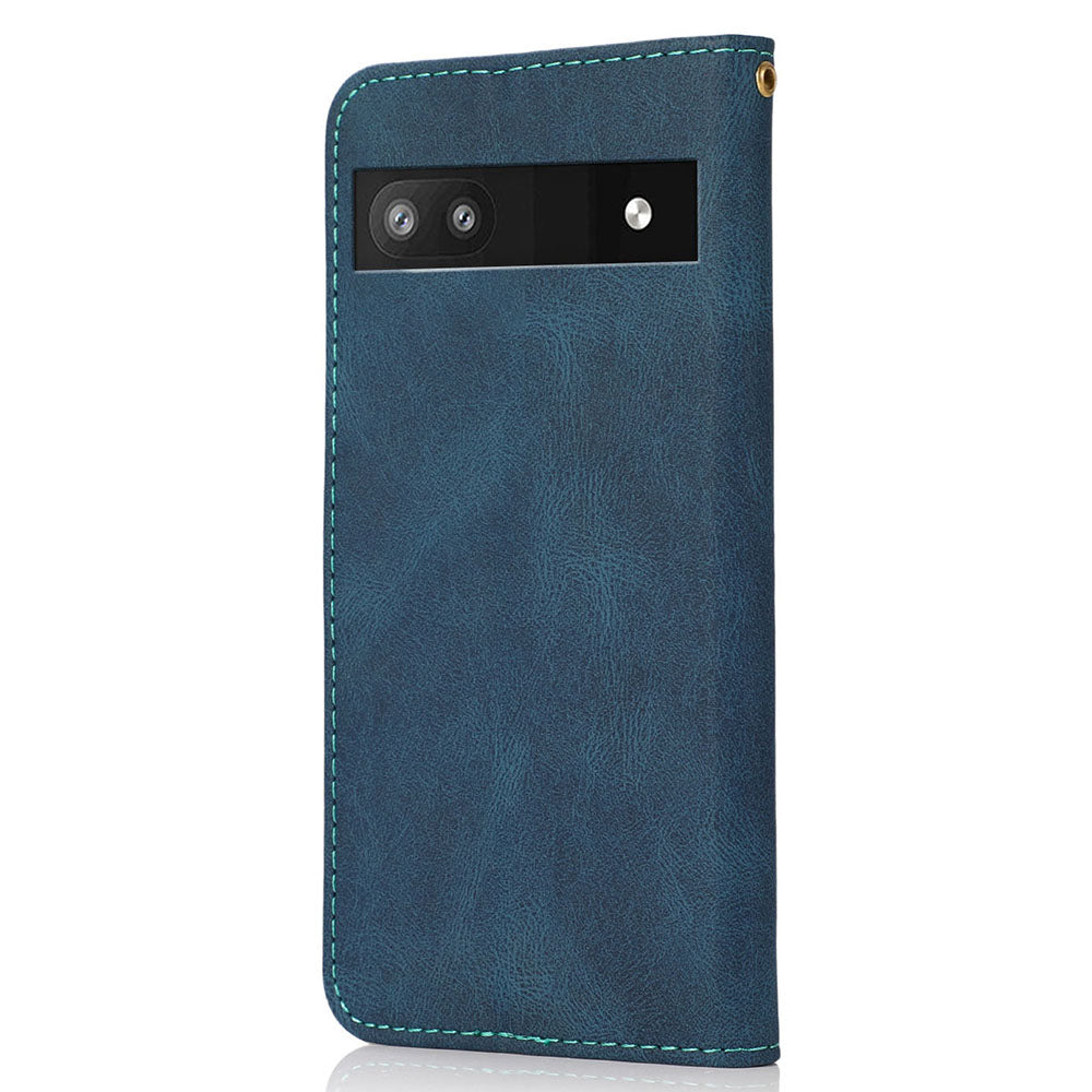 For Google Pixel 7a Splicing Wallet Phone Case Folio Flip PU Leather Stand Phone Cover