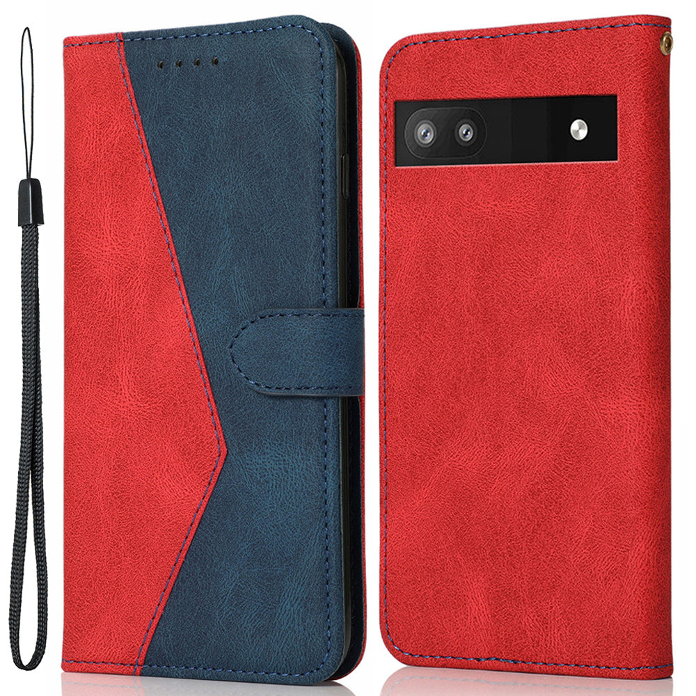 For Google Pixel 7a Splicing Wallet Phone Case Folio Flip PU Leather Stand Phone Cover