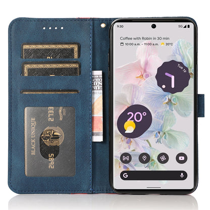 For Google Pixel 7a Splicing Wallet Phone Case Folio Flip PU Leather Stand Phone Cover