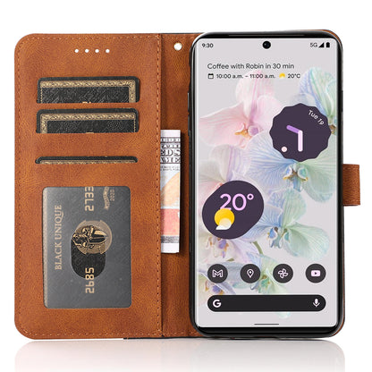 For Google Pixel 7a Splicing Wallet Phone Case Folio Flip PU Leather Stand Phone Cover