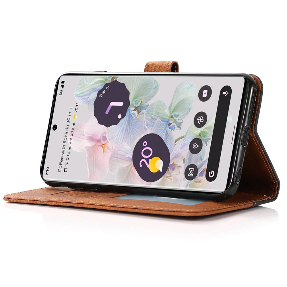 For Google Pixel 7a Splicing Wallet Phone Case Folio Flip PU Leather Stand Phone Cover