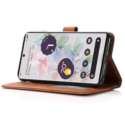 For Google Pixel 7a Splicing Wallet Phone Case Folio Flip PU Leather Stand Phone Cover